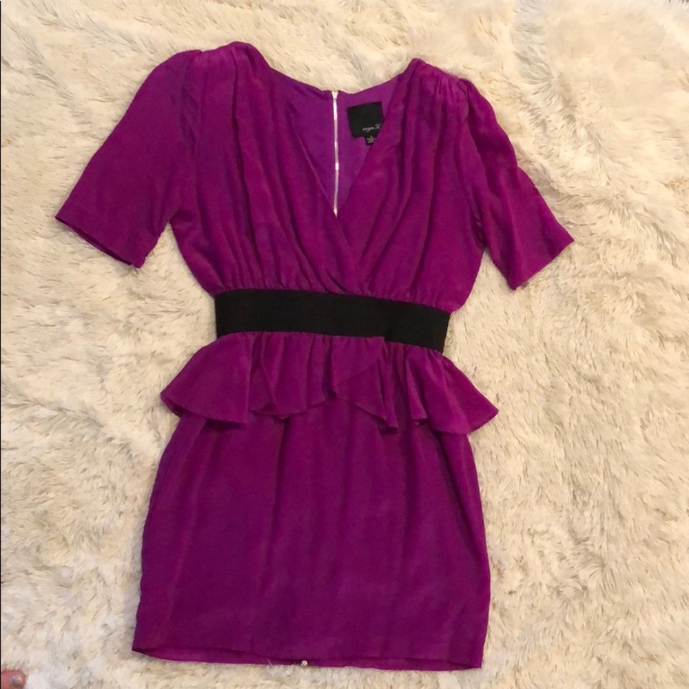 Fuchsia Aryn K. Silk Peplum Dress spring wedding